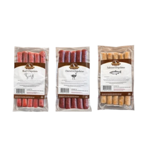 Raw chipolatas for dogs and cats